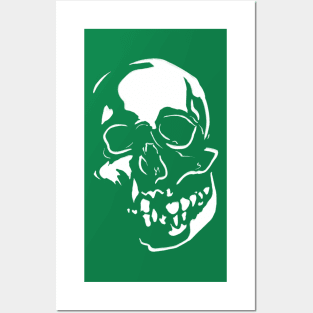 Lunging Skull Green Posters and Art